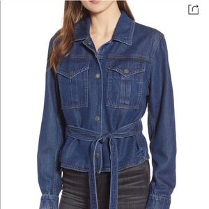 HUDSON Top, Jean Denim Tie L/S Sz S NWT